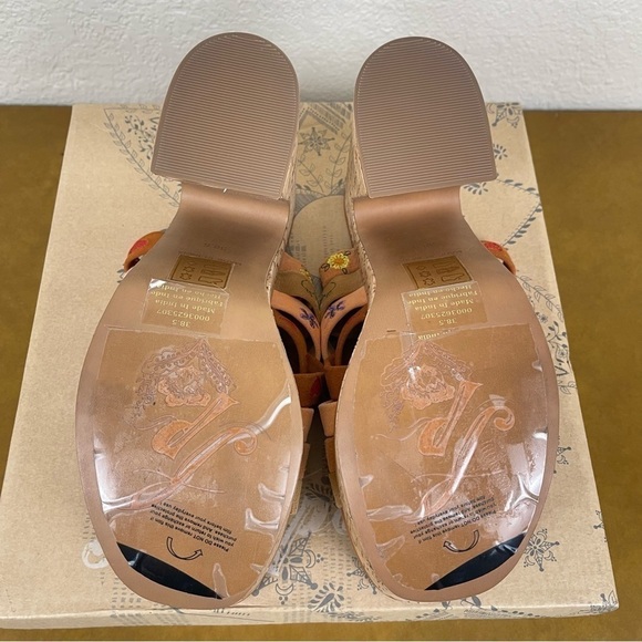 Free People Lisbon Platform Sandbar Multi Leather Suede Mule Size EU 38.5 Women - Picture 10 of 16